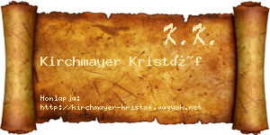 Kirchmayer Kristóf névjegykártya
